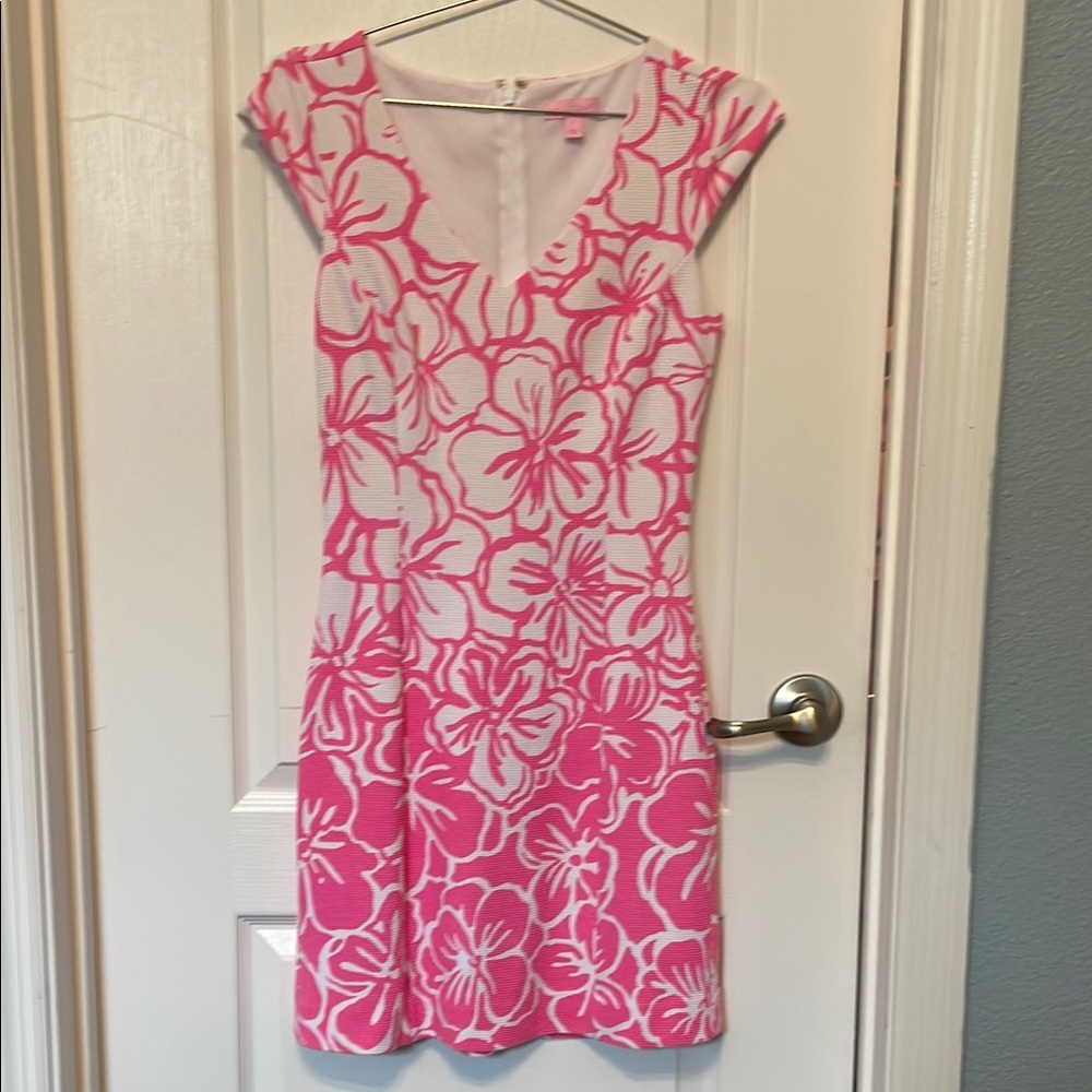 Lilly Pulitzer Vibrant Pink and White Mini Dress